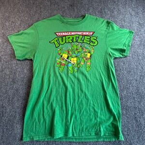 Teenage Mutant Ninja Turtles TMNT Green Graphic T-Shirt Mens Medium 2014 Viacom